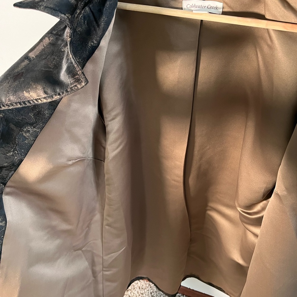 Coldwater Creek Women's Black and Brown Trench Coat - Picture 6 of 9